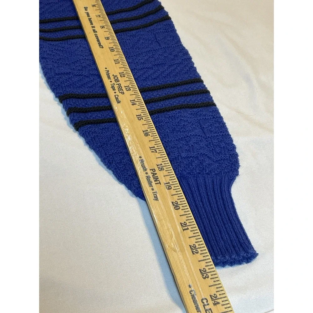 Vintage 80s Amana Woolen Mills Saleroom Blue Striped Wool Sweater‎ Medium